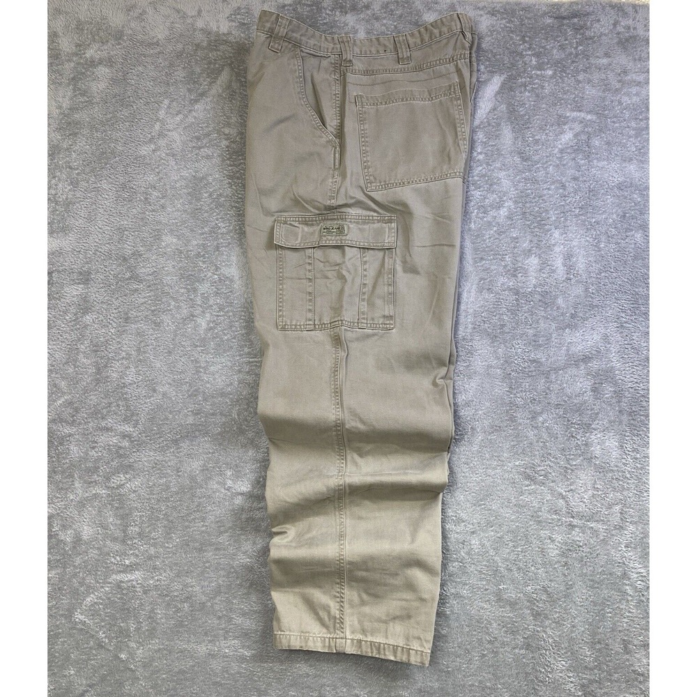 Wrangler Cargo Pants Men Beige Measures 35x32.5 No Sizing Baggy Grunge Workwear - Picture 4 of 14